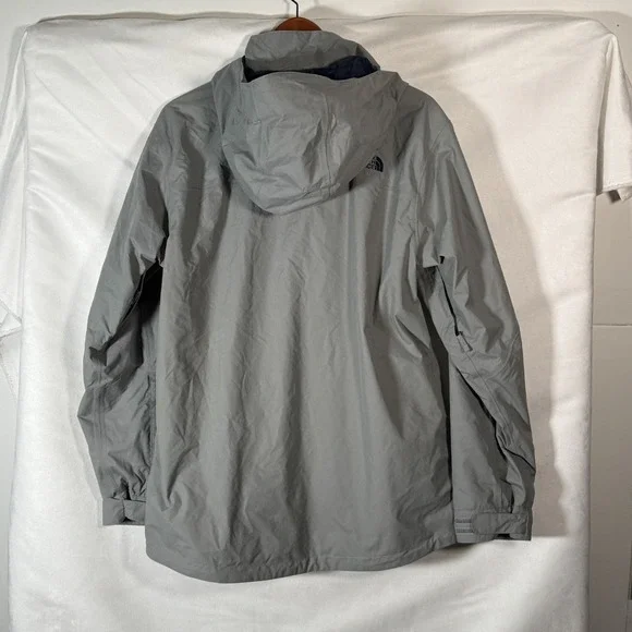 The North Face hooded coat NEW NWT Alpine men's medium gray pinstripe FREE SHIP - Picture 5 of 7